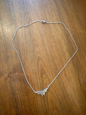 Wonder Woman Logo Necklace • Silver Tone • 20” Chain • DC Inspired